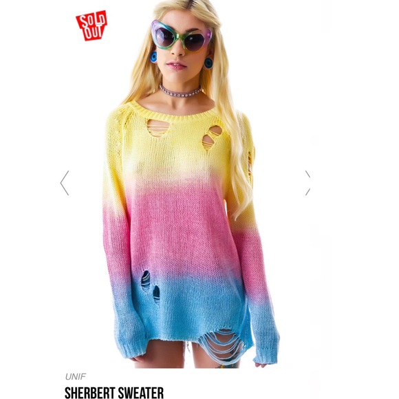 UNIF Sweaters - New Unif SHERBERT SWEATER IN MULTI distressed